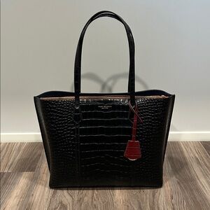 Tory Burch Perry Embossed Leather Triple Compartment Tote